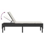 vidaXL Záhradné ležadlo s vankúšom čierne 55x200x44 cm polyratan – Obrázok 8