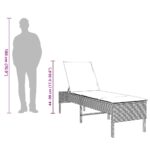 vidaXL Záhradné ležadlo s vankúšom hnedé 55x200x44 cm polyratan – Obrázok 11
