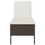vidaXL Záhradné ležadlo s vankúšom hnedé 55x200x44 cm polyratan – Obrázok 5