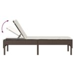 vidaXL Záhradné ležadlo s vankúšom hnedé 55x200x44 cm polyratan – Obrázok 8
