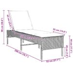 vidaXL Záhradné ležadlo s vankúšom, sivé 55x200x44 cm, polyratan – Obrázok 10