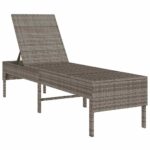 vidaXL Záhradné ležadlo s vankúšom, sivé 55x200x44 cm, polyratan – Obrázok 4