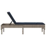 vidaXL Záhradné ležadlo s vankúšom, sivé 55x200x44 cm, polyratan – Obrázok 6