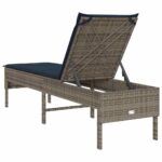 vidaXL Záhradné ležadlo s vankúšom, sivé 55x200x44 cm, polyratan – Obrázok 7