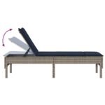 vidaXL Záhradné ležadlo s vankúšom, sivé 55x200x44 cm, polyratan – Obrázok 8