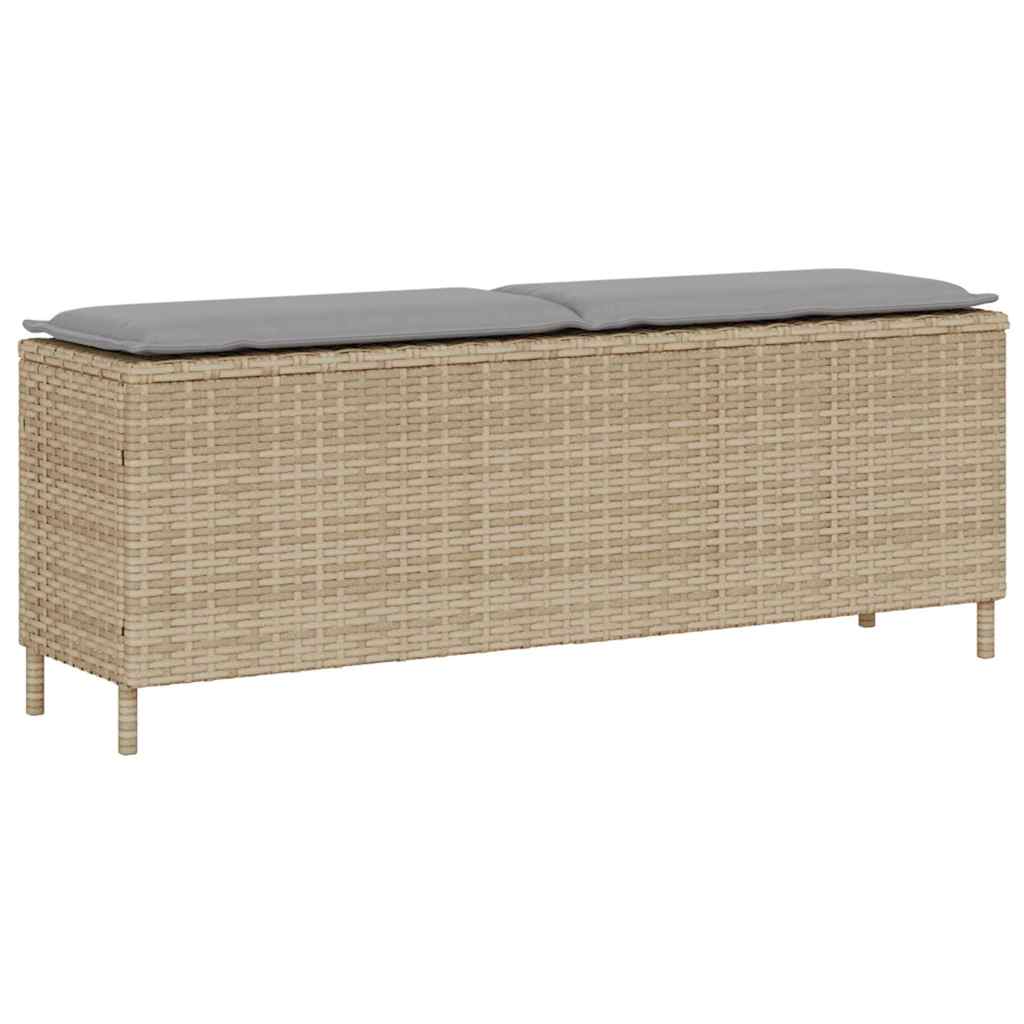 4104157_1.jpg vidaXL Záhradná lavica s vankúšom béžová 110x30x40,5 cm polyratan – Obrázok 1