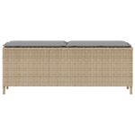 vidaXL Záhradná lavica s vankúšom béžová 110x30x40,5 cm polyratan – Obrázok 4