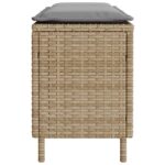 vidaXL Záhradná lavica s vankúšom béžová 110x30x40,5 cm polyratan – Obrázok 5