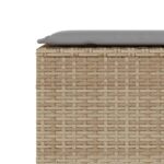 vidaXL Záhradná lavica s vankúšom béžová 110x30x40,5 cm polyratan – Obrázok 7