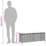 vidaXL Záhradná lavica s vankúšom béžová 110x30x40,5 cm polyratan – Obrázok 9