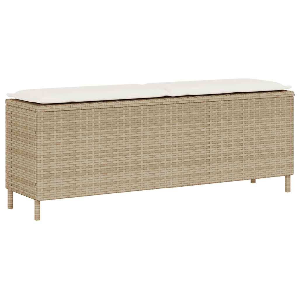4104158_1.jpg vidaXL Záhradná lavica s vankúšom béžová 110x30x40,5 cm polyratan – Obrázok 1