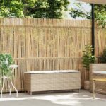 vidaXL Záhradná lavica s vankúšom béžová 110x30x40,5 cm polyratan – Obrázok 2