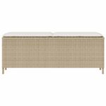 vidaXL Záhradná lavica s vankúšom béžová 110x30x40,5 cm polyratan – Obrázok 4