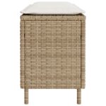vidaXL Záhradná lavica s vankúšom béžová 110x30x40,5 cm polyratan – Obrázok 5