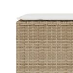 vidaXL Záhradná lavica s vankúšom béžová 110x30x40,5 cm polyratan – Obrázok 7
