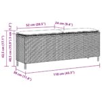 vidaXL Záhradná lavica s vankúšom béžová 110x30x40,5 cm polyratan – Obrázok 8