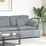 vidaXL Modulová opierka na ruky s vankúšmi, svetlosivá, 100 cm