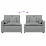 vidaXL Modulová opierka na ruky s vankúšmi, svetlosivá, 100 cm – Obrázok 6