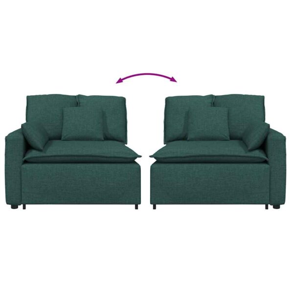 vidaXL Modulárna opierka na ruky s vankúšmi, tmavozelená, 100 cm – Obrázok 6