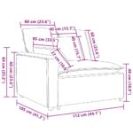 vidaXL Modulová opierka na ruky s vankúšmi, svetložltá, 100 cm – Obrázok 10