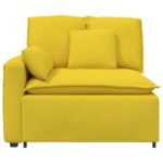 vidaXL Modulová opierka na ruky s vankúšmi, svetložltá, 100 cm – Obrázok 3