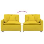 vidaXL Modulová opierka na ruky s vankúšmi, svetložltá, 100 cm – Obrázok 6