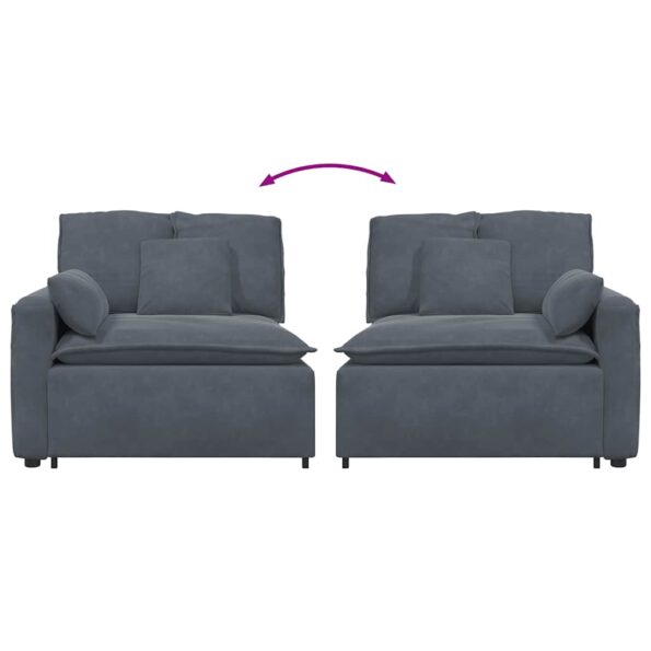 vidaXL Modulová opierka na ruky s vankúšmi, tmavosivá, 100 cm – Obrázok 6