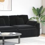 vidaXL Modulová opierka na ruky s vankúšmi, čierna 100 cm