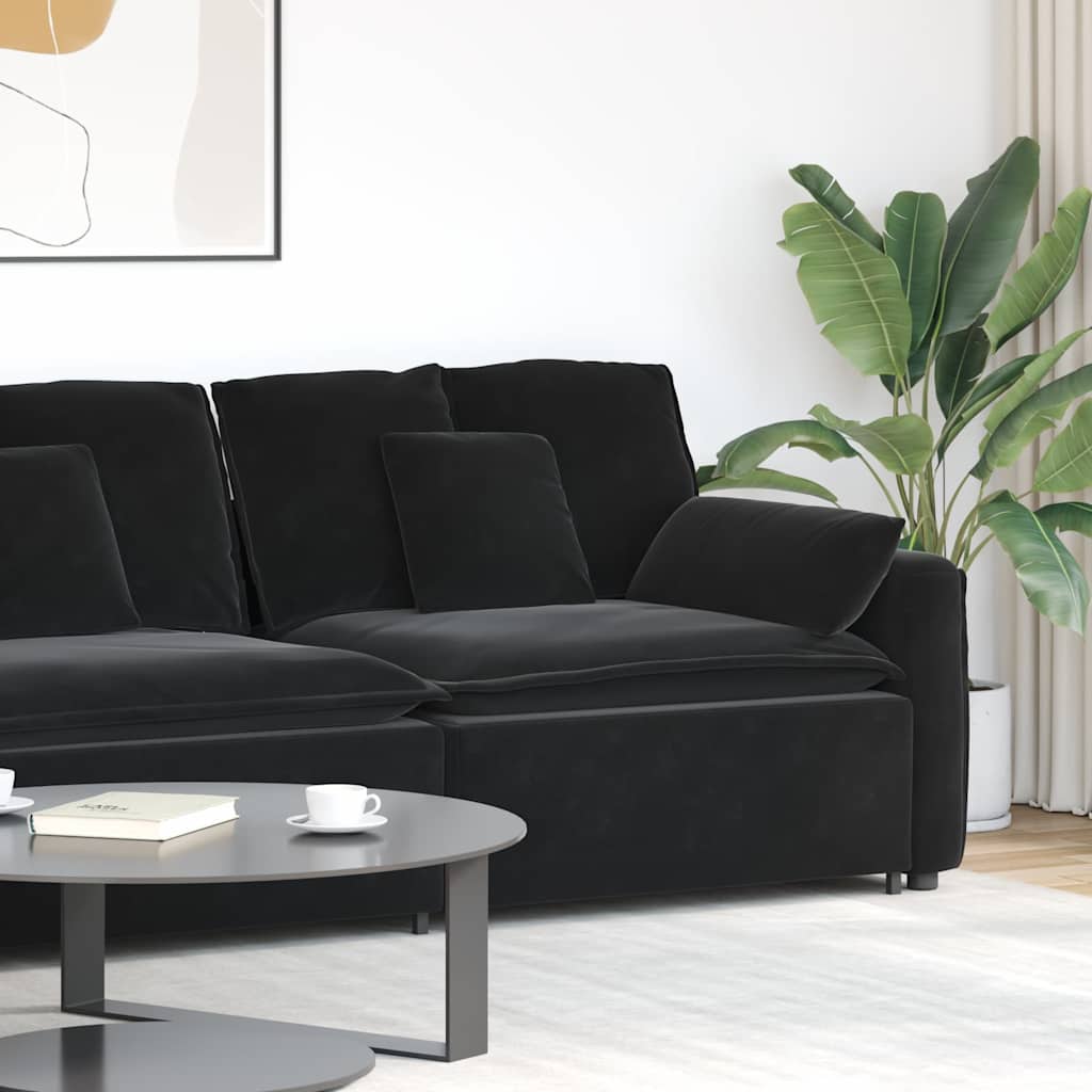 4104404_1.jpg vidaXL Modulová opierka na ruky s vankúšmi, čierna 100 cm – Obrázok 1