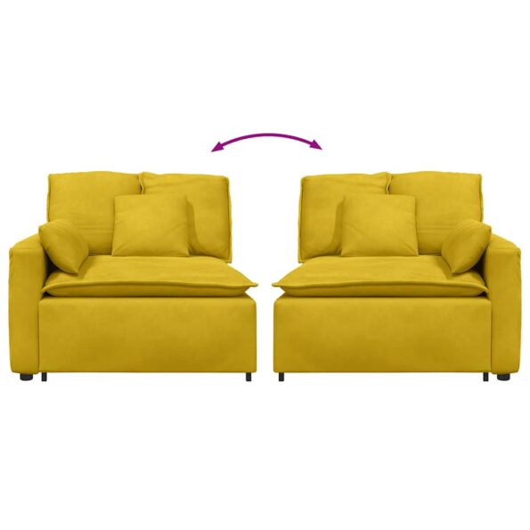 vidaXL Modulová opierka na ruky s vankúšmi, žltá 100 cm – Obrázok 6