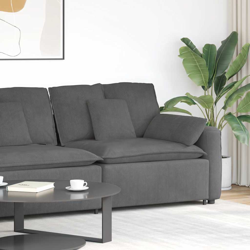 4104408_1.jpg vidaXL Modulová opierka na ruky s vankúšmi, tmavosivá, 100 cm – Obrázok 1