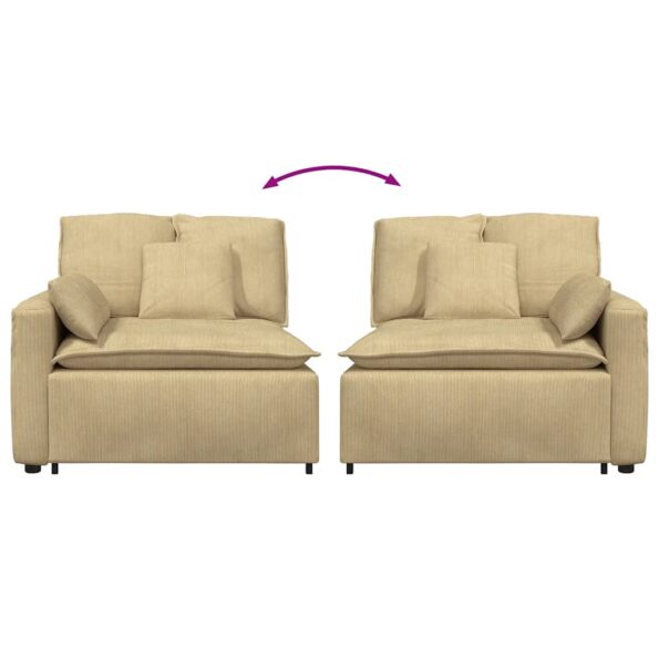 vidaXL Modulárna opierka na ruky s vankúšmi, sivozelená, 100 cm – Obrázok 6