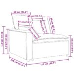 vidaXL Modulová opierka na ruky s vankúšmi, červenooranžová, 100 cm – Obrázok 10