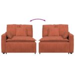 vidaXL Modulová opierka na ruky s vankúšmi, červenooranžová, 100 cm – Obrázok 6
