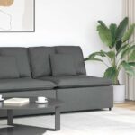vidaXL Modulová stredová pohovka s vankúšmi, tmavosivá 100 cm