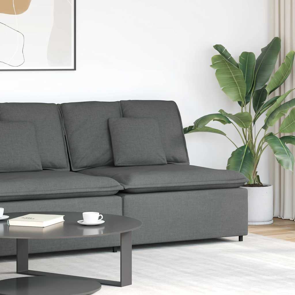 4104418_1.jpg vidaXL Modulová stredová pohovka s vankúšmi, tmavosivá 100 cm – Obrázok 1