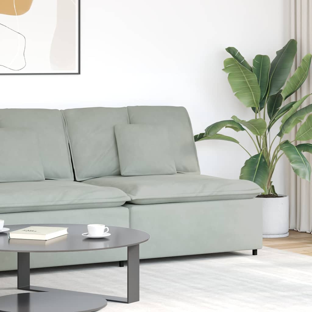 4104429_1.jpg vidaXL Modulová stredová pohovka s vankúšmi, svetlosivá 100 cm – Obrázok 1