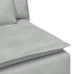 vidaXL Modulová stredová pohovka s vankúšmi, svetlosivá 100 cm – Obrázok 6