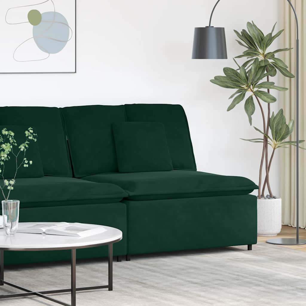 4104431_1.jpg vidaXL Modulová stredová pohovka s vankúšmi, tmavozelená 100 cm – Obrázok 1