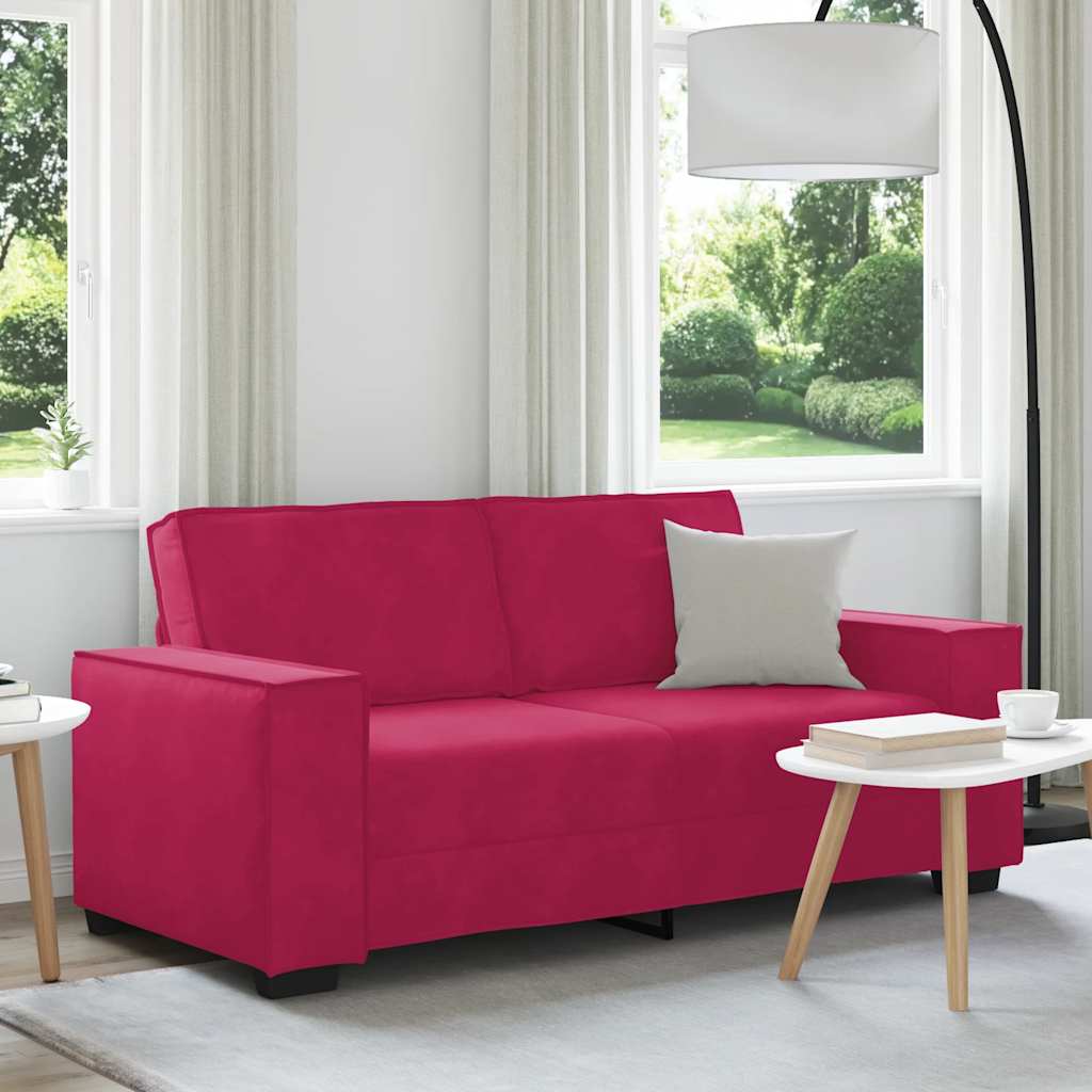 4105024_1.jpg vidaXL 2-miestna pohovka, vínovo červená 180x78x84 cm, zamat – Obrázok 1