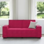 vidaXL 2-miestna pohovka, vínovo červená 180x78x84 cm, zamat – Obrázok 3
