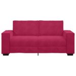 vidaXL 2-miestna pohovka, vínovo červená 180x78x84 cm, zamat – Obrázok 4