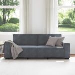 vidaXL 3-miestna pohovka, tmavosivá, 220x78x84 cm, zamat – Obrázok 3