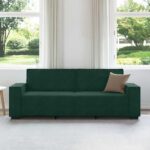 vidaXL 3-miestna pohovka, tmavozelená 220x78x84 cm, zamat – Obrázok 3