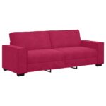 vidaXL 3-miestna pohovka, vínovo červená 220x78x84 cm, zamat – Obrázok 2