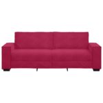 vidaXL 3-miestna pohovka, vínovo červená 220x78x84 cm, zamat – Obrázok 4
