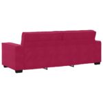 vidaXL 3-miestna pohovka, vínovo červená 220x78x84 cm, zamat – Obrázok 6