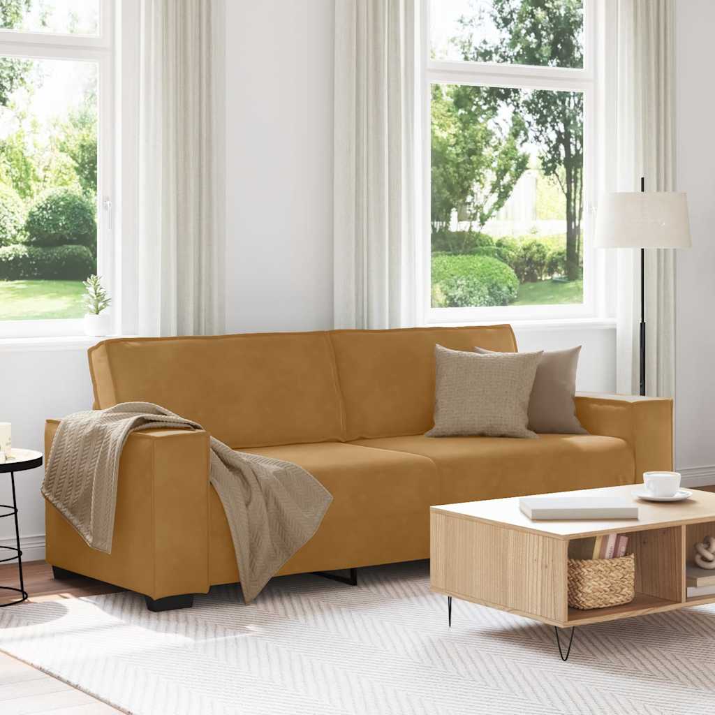 4105037_1.jpg vidaXL 3-miestna pohovka hnedá 220x78x84 cm zamatová – Obrázok 1