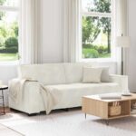 vidaXL 3-miestna pohovka krémová 220x78x84 cm zamatová