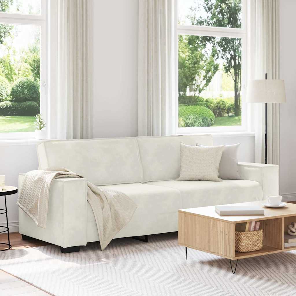 4105038_1.jpg vidaXL 3-miestna pohovka krémová 220x78x84 cm zamatová – Obrázok 1